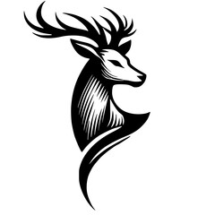Deer silhouette logo vector design