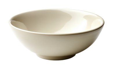 Minimalist design of an empty white bowl on for modern aesthetic high fidelity concept isolated on transparent background png