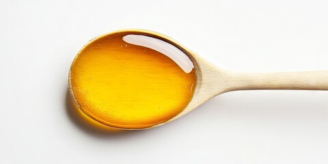 Golden Honey in a Wooden Spoon - Close Up Still Life Photography
