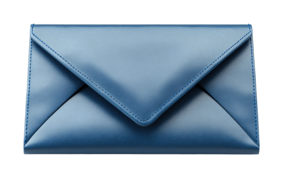 Elegant blue envelope icon on digital graphics minimalist design high fidelity visual appeal isolated on transparent background png