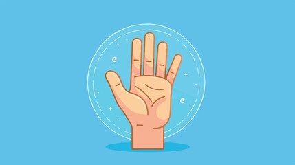 Fototapeta premium Elegant Hand Wave Gesture for Greeting or Farewell in Line Art Style
