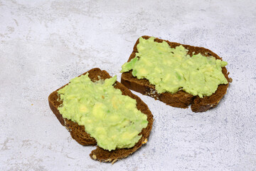 Avocado Toast on Whole Wheat bread top view