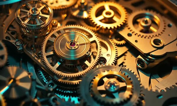 Close-up of a watchmaker meticulously repairing intricate clockwork gears.