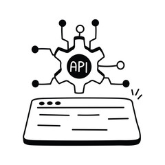 Icon symbolizing API integration and connecting different software systems