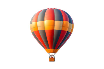Naklejka premium Vibrant hot-air balloon isolated on transparent background PNG for creative design projects and travel-themed visual content