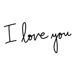 cute I love you hand written drawn text word doodle statement illustration svg transparent clipart cutout simple cut valentines day