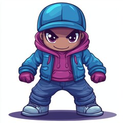 A Cool Cartoon Boy Wearing Stylish Winter Clothes