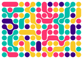 Fototapeta premium Vibrant Geometric Abstract Pattern in Yellow, Pink, Teal, and Purple Colors