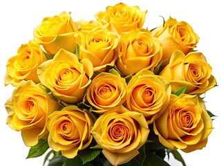 Obraz premium A breathtaking bouquet of yellow roses, isolated, perfect for gifting on special occasions. High-resolution image.