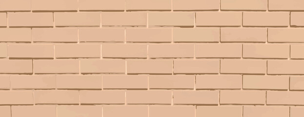 Brick background, beige background with a smooth texture. The background features a uniform beige color, creating a classic brick wall look. Brick texture background vector wallpaper