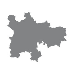 Simple silhouette map of Glasgow city. Isolated and easy editable.