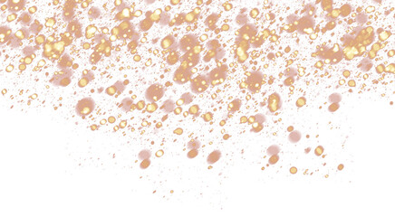 Glittering dust particles explosion on transparent background