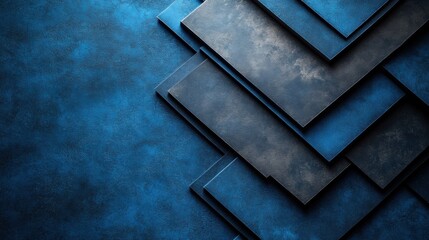 blue Background with Intersecting Rectangles for Design Banner Template, Featuring Abstract Minimalist Wallpaper with Copy Space in the Center for Text