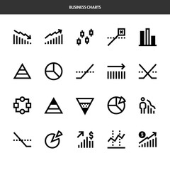 Business charts Icons Set