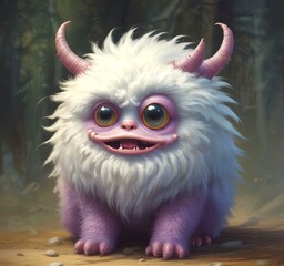 Illustration of fluffy and cute small monster.
