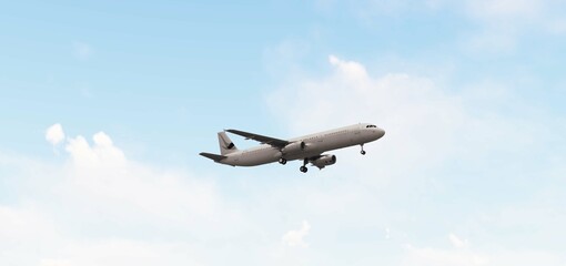 ULTRA HD. Airplane flies in blue sky. Travel, tourism. Airplane takes off against the background of blue sky.	
