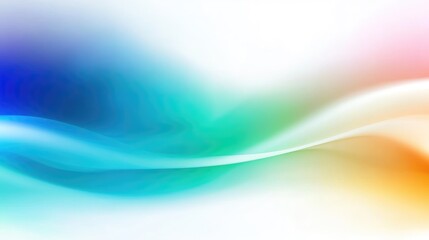 Rainbow Abstract Gradients - High-Resolution, Minimalist Style Background with Soft Blue-Green Hues, Smooth Curves, and Blurred Edges