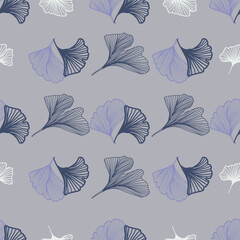 Ginkgo Biloba Leaf Seamless Pattern. Elegant Repeat Pattern great for textiles, wallpaper and graphic design.