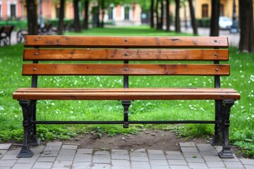 Serene Park Bench: A Moment of Tranquility
