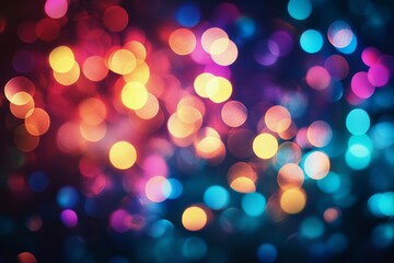 Fototapeta premium Colorful bokeh lights create a dreamy atmosphere in a nighttime setting