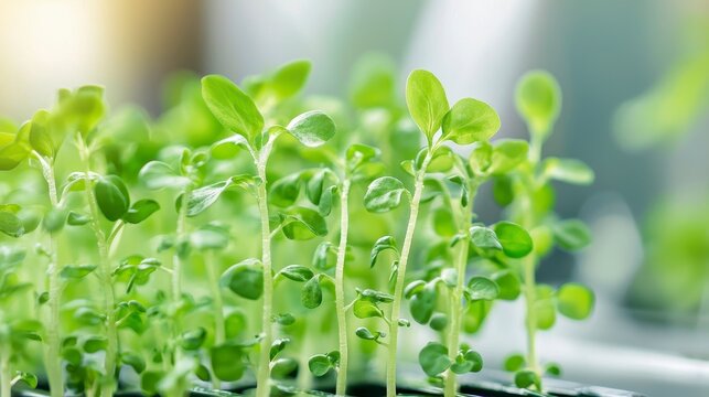 Fresh green seedlings growing in nursery, symbolizing new beginnings and growth
