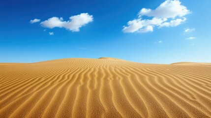 Fototapeta premium Serene Desert Landscape Under a Bright Blue Sky