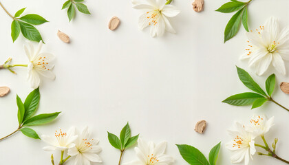 Jasmine flower arrangement in tranquil setting, calming beauty