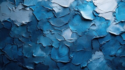 Fototapeta premium Textured blue and white oil paint strokes.