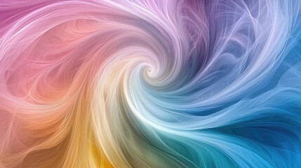 Obraz premium Abstract swirl of vibrant colors blending seamlessly, creating a dynamic and fluid motion effect. Shades of pink, orange, yellow, blue, and purple flow together beautifully. Generative AI