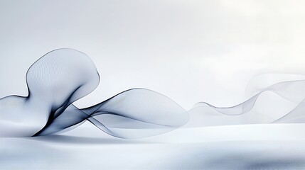 Abstract grey waves, flowing design, light background, website banner