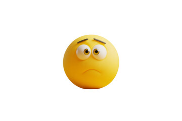 Fototapeta premium Design a yellow emoji rolling its eyes upward, with a slightly exasperated expression, conveying sarcasm or annoyance