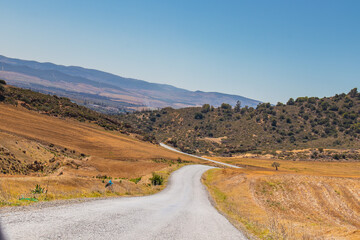 Scenic Mountainous Drive Through Fields in Testour, Beja, Tunisia