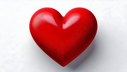 Fototapeta premium Shiny red heart isolated on transparent background, 3D rendering style, PNG image with alpha channel.