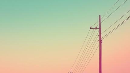 Fototapeta premium Abstract intersecting lines in vibrant gradient colors of pink, orange, and blue. The dynamic and modern composition evokes motion and creativity. Generative AI.