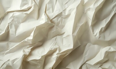 Obraz premium Crumpled, pale paper surface showing light and shadow.