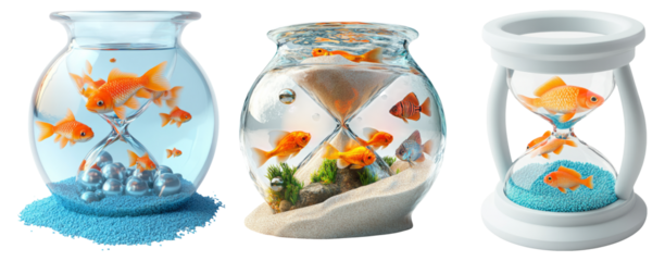 Creative Fish Bowl Designs with Goldfish in Unique Settings