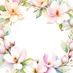 Naklejka premium Elegant Flower Azalea Watercolor Frame background