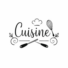 illustration of  sticker design of Cuisine, white background 