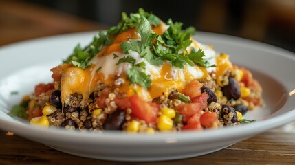 Healthy stuffed pepper with quinoa and vegetables