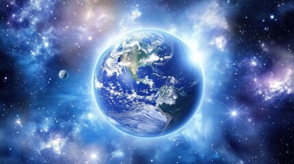 Fototapeta premium Spectacular Sunrise: Earth's Splendid Outlook as Observed from the Depths of Space