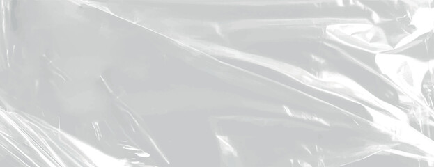 Glossy white background with a smooth, reflective texture. The white background creates a sleek, modern look. Plastic foil wrap texture background. Gray background vector.