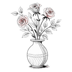 A beautiful peony blooms gracefully in a white vase, its soft pink petals contrasting with lush green leaves, showcasing artistic elegance