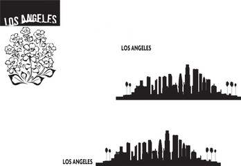 Fototapeta premium los angeles silhoutte vector 