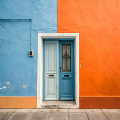 The front view of a front door showcases its design, including features