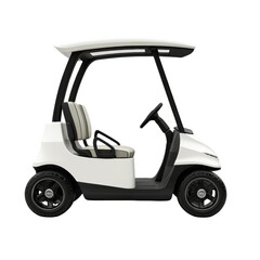 Modern White Golf Cart Side Profile View