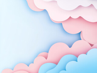 Whimsical pastel clouds with a soft blue and pink design