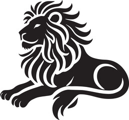 Lion vector illustration in black and white