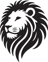 Lion vector illustration in black and white