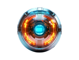 Minimalist 3D Energy Shield Design with Transparent Background