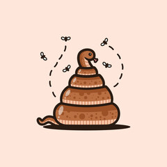 cute coiled snake shaped poop